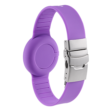 QR Code Medical ID Wristband with Location Tracker Purple, Purple, large image number 1